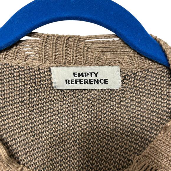 Empty Reference Daffy Duck Cashmere Blend Distressed Sweater Men's Sz L Brown - Picture 4 of 7